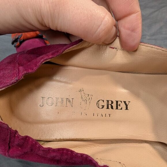 John Grey Multi Color Bow Suede Pumps Women Size 41 - Picture 3 of 7